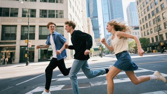 Group of active teenagers jogging, representing the vital role of nutrition in supporting their growth and vitality.