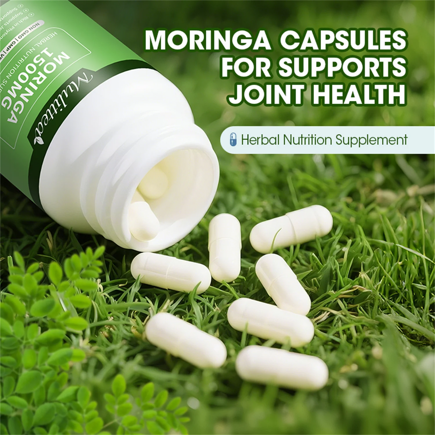 Moringa Oleifera 180 Capsules - 1500mg Pure Moringa Powder Organic - Non GMO, Gluten Free - Superfood Antioxidant Supplement - Energy, Metabolism and Immune Support, 3 Month Supply