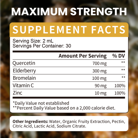 Mulittea® 700mg Quercetin Liquid Drops | 5-in-1 Immune & Lung Support