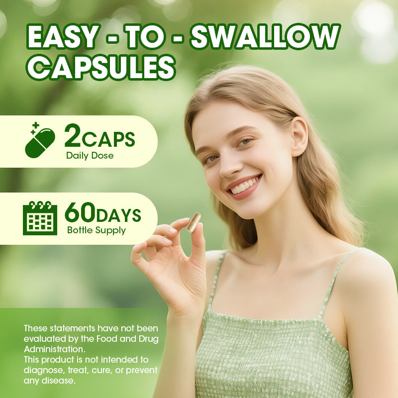 Moringa Capsules 1000mg, Rich Moringa Powder with Turmeric, Green Tea, Ginger, Natural Antioxidant Supplement, Supports Energy, Skin Health, Gut Health, 60 Capsules