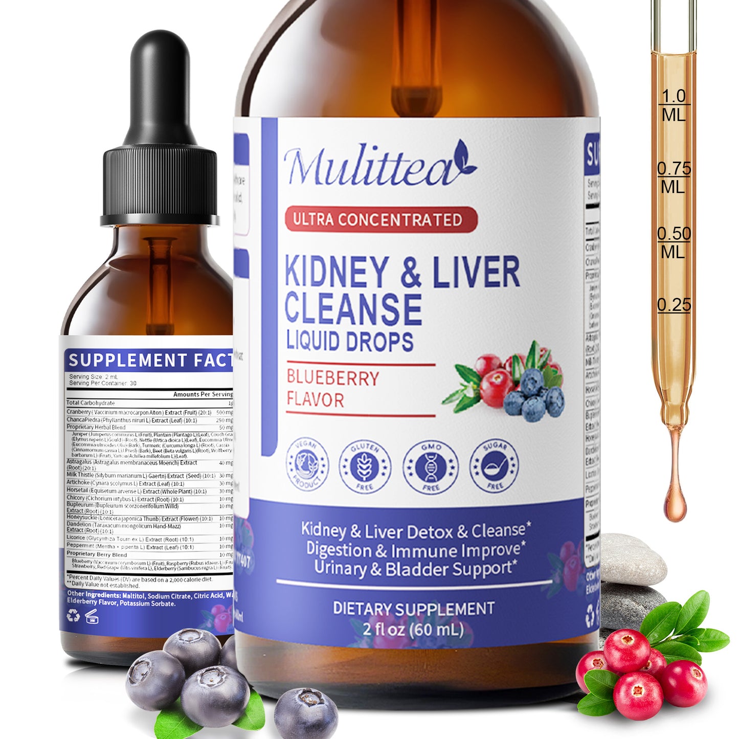 Mulittea® 27-in-1 Kidney & Liver Cleanse Drops | Detox & Urinary Support