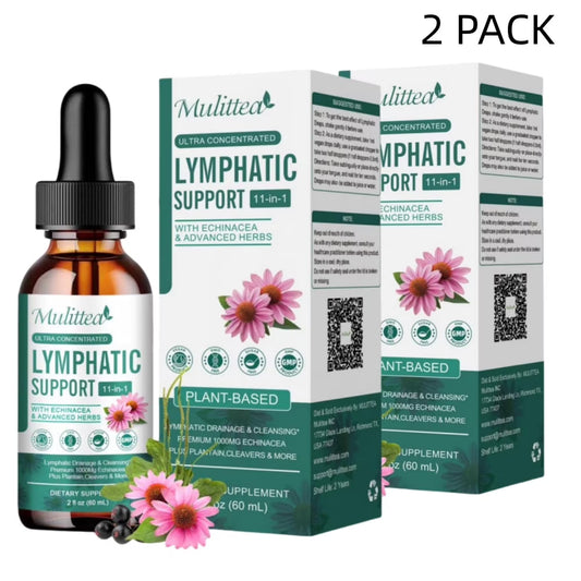 Lymphatic Drainage Supplements Drops - Organic Lymphatic Support Liquid Drops Cleanse with Echinacea for Lymph System Support Supplement - Vegan, Non-GMO,Natural Flavor, 4 fl oz, 2 Pack