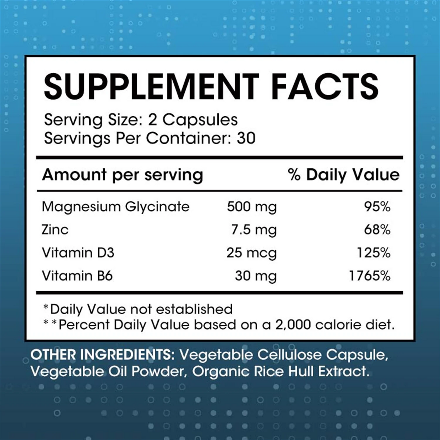 High-Absorption Magnesium Glycinate 500mg with Zinc, Vitamin D3 B6, Support Mood, Brain & Immune Health, 60 Vegan Pills, 2 Month Supply