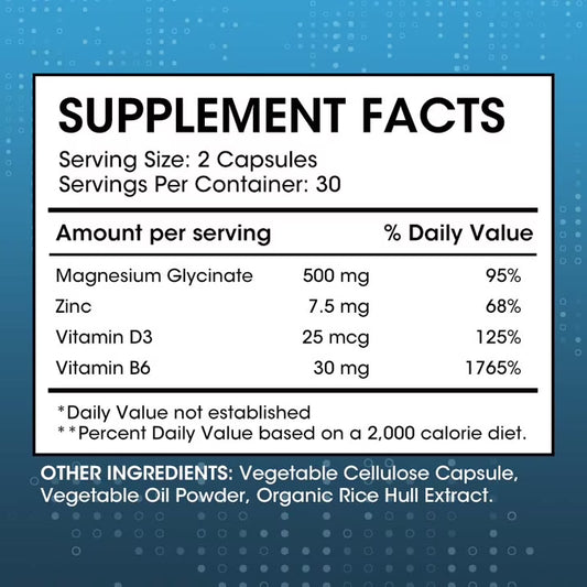 (3 Pack)Magnesium Glycinate Powder Capsules 500 mg - Heart, Muscle & Bone Health Support -120 Capsules