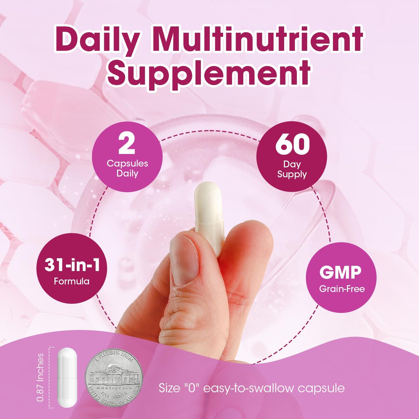 60 capsules for hair, skin, nails, energy & focus – take 2 capsules daily