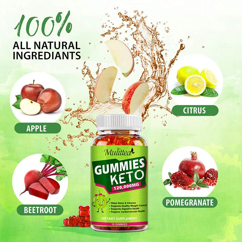 Mulittea Keto Gummies Supplement 120,000mg for Advanced Weight Management & Boost Metabolism, 60 Gummies