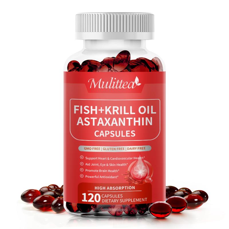 (2 Pack) Antarctic Krill Oil Pill - Astaxanthin Capsule - Omega-3 EPA, DHA - Antioxidant Supplement to Support Eye, Skin, Joint & Immune System Health
