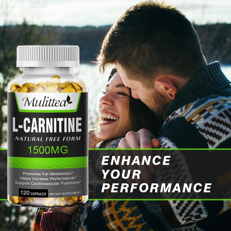 MULITTEA L-Carnitine 1,500 mg Capsules β Natural Energy & Focus Support, 120 Count