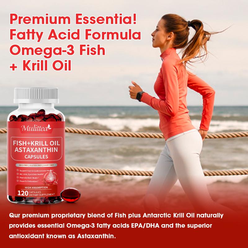 2 Packs Fish & Krill Oil with EPA, DHA & Astaxanthin – Joint & Brain Support