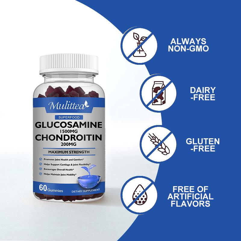Glucosamine with Chondroitin Supports Occasional Joint Discomfort Relief Helps Inflammatory Response, Antioxidant Properties Supplement for Back, Knees, Hands