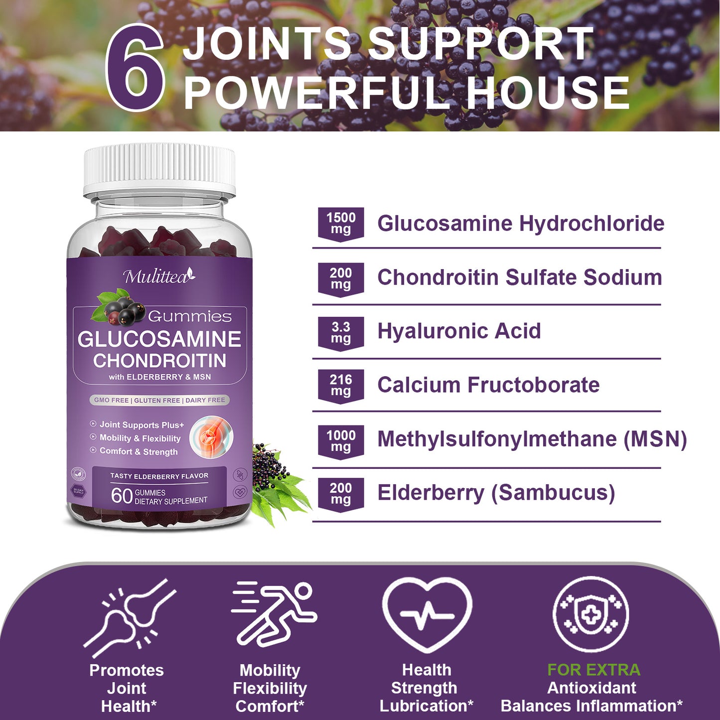 Mulittea Bone & Joint Strength Pack – Calcium + Chondroitin Gummies