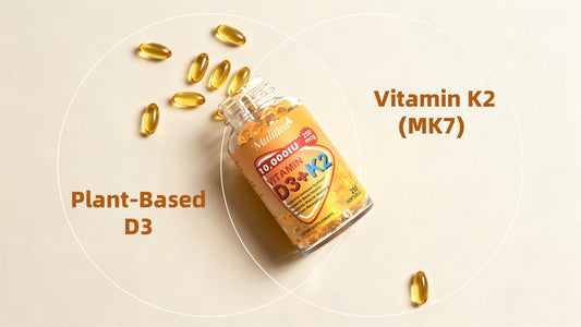 In-depth guide to Mulittea Plant-Based D3 + K2 softgels. support bone health and heart health.