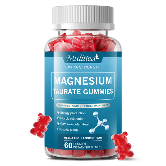 Mulittea Magnesium Taurate Gummies (60 Count) | 1800mg, High Absorption | Heart Health