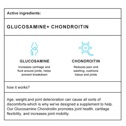 Glucosamine Chondroitin Joint Support Complex with OptiMSM & Collagen Peptides – For Healthy Joints, Hair, Skin & Nails – Gluten Free