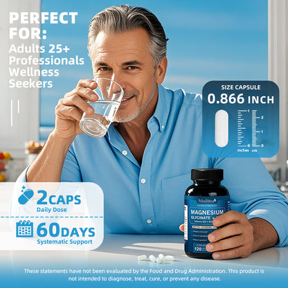 Mulittea Magnesium Glycinate 500mg with Zinc, Vitamin D3 & B6 - 60 counts