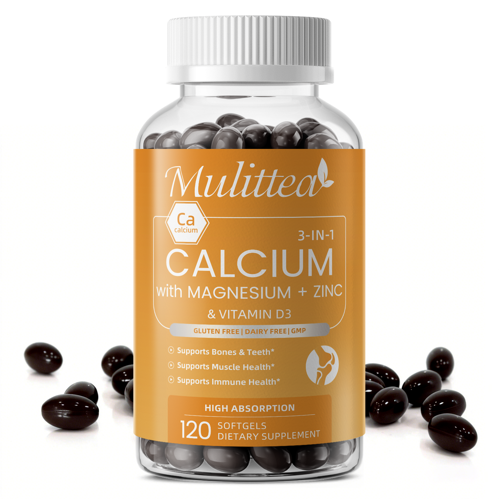 Calcium Magnesium Zinc & D3 Complex | 120 Softgels