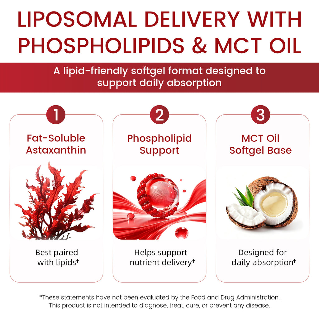 Liposomal Astaxanthin & Hyaluronic Acid | 90 Softgels