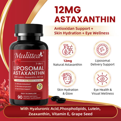 Liposomal Astaxanthin & Hyaluronic Acid | 90 Softgels