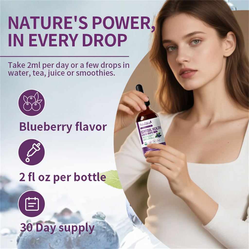 Cortisol Support Liquid Drops with Ashwagandha | 2 fl oz (60ml)