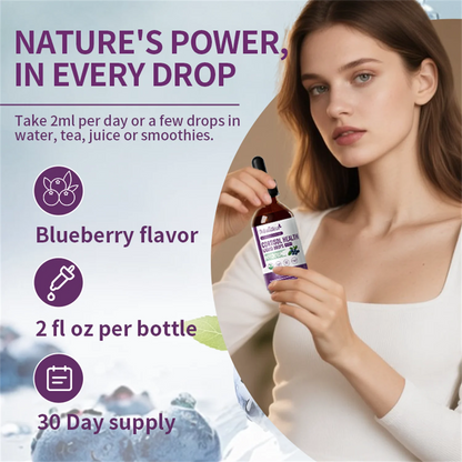 Cortisol Supplements for Women Men, Cortisol Reducer Detox Manager w/ Magnesium, Ashwagandha, L-theanine, Hormone Balance Liquid Drops Mood, Focus, Sleep Support - 2 Fl.oz, Blueberry Flavor