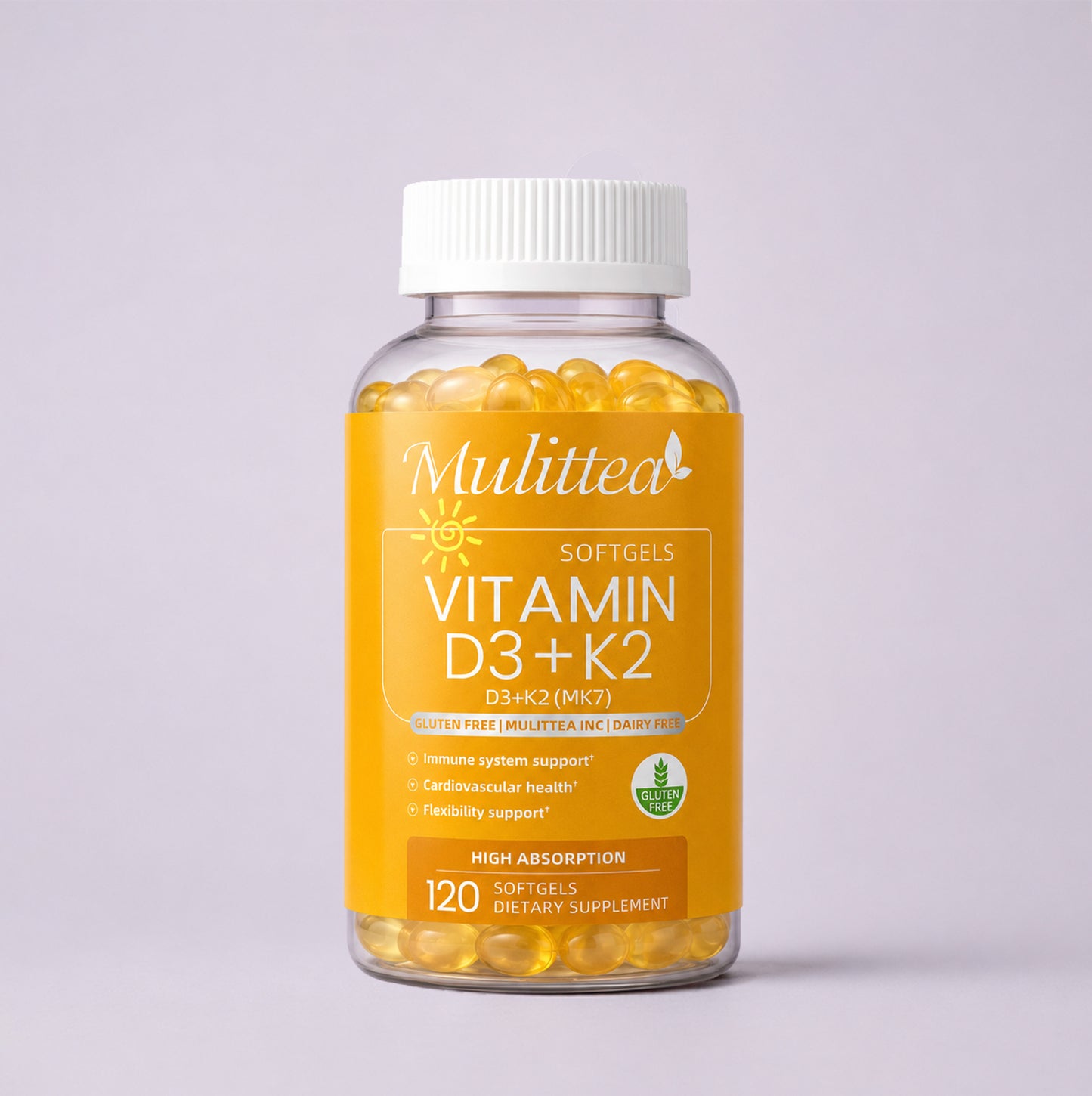 Vitamin D3 + K2 MK7 Softgels | 120 Count
