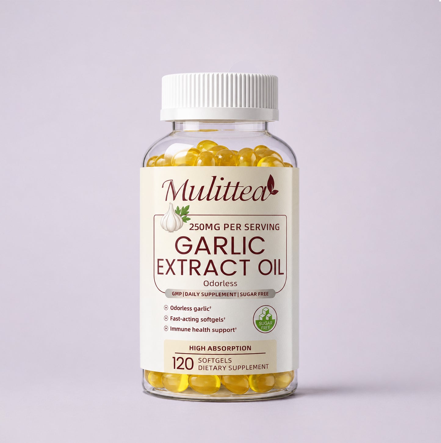 Odorless Garlic Extract Oil | 120 Softgels