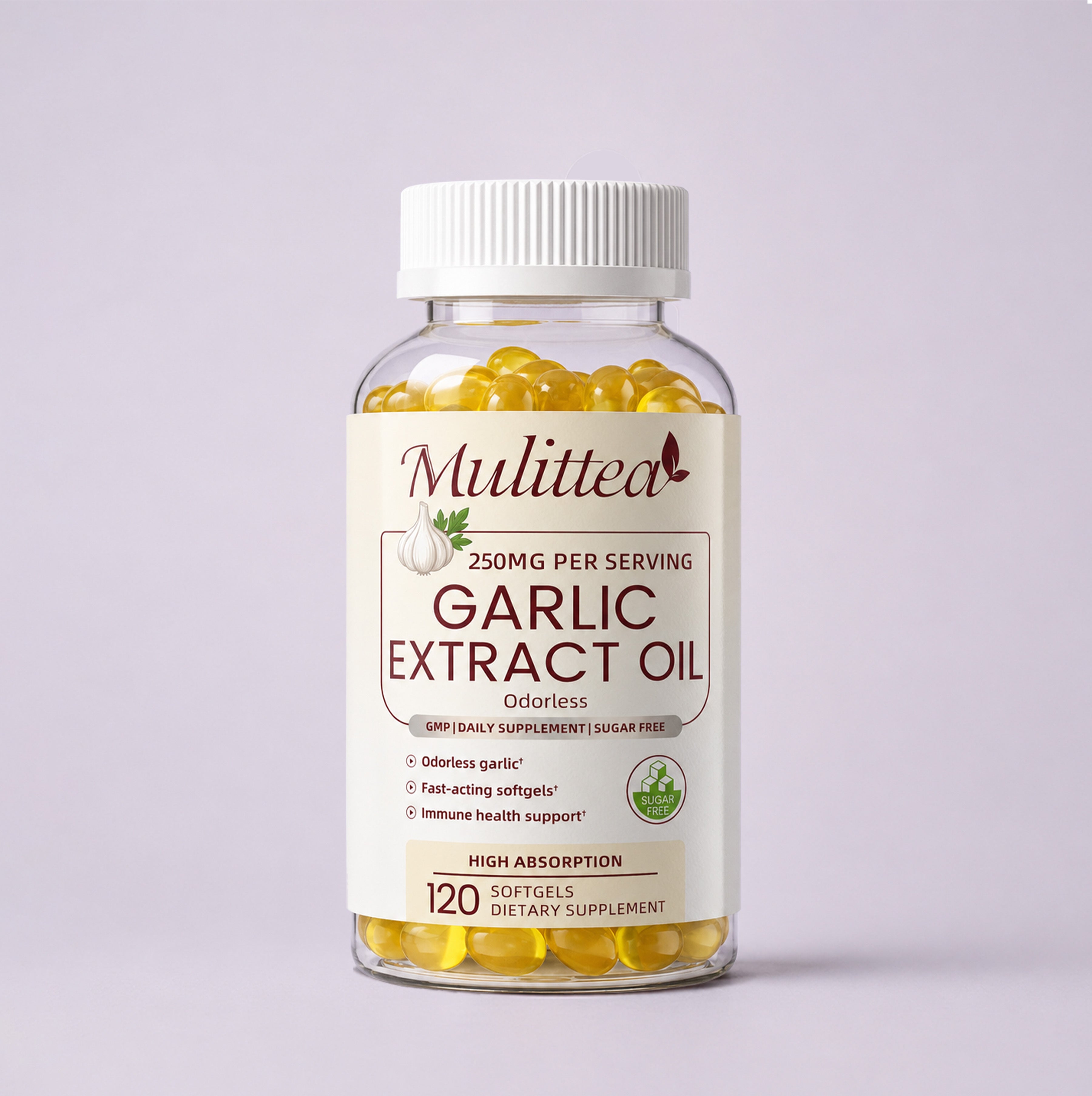 Odorless Garlic Extract Oil | 120 Softgels