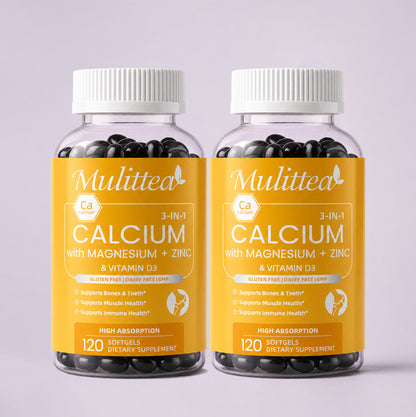 Calcium Magnesium Zinc & D3 Complex | 120 Softgels