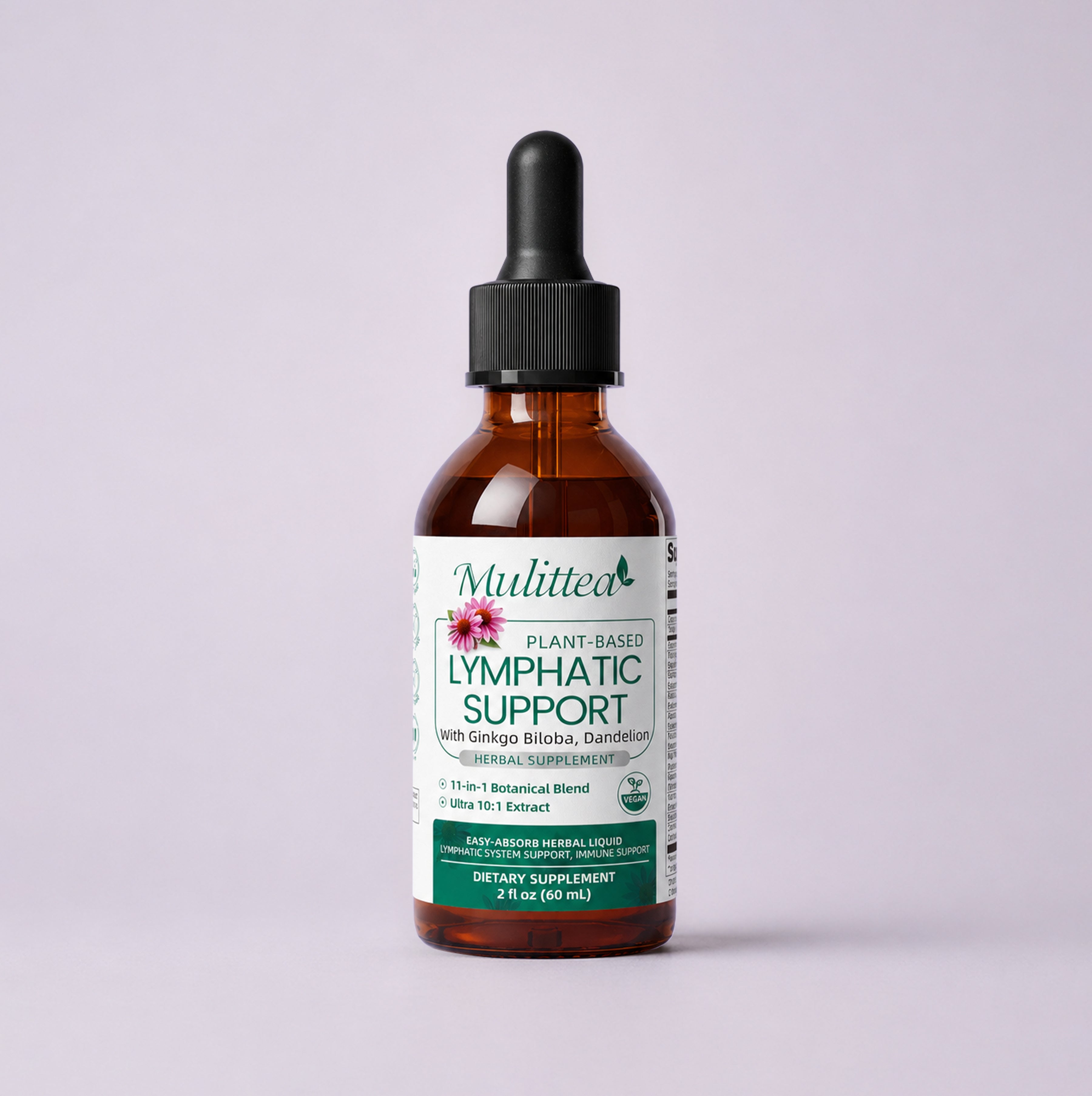 11-in-1 Lymphatic Support Drops for Detox & Bloating | 2 fl oz (60ml)