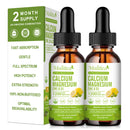 Gota líquida de calcio, magnesio y zinc - Suplemento de calcio vegetal más glicinato de magnesio 500 mg, VIT C, D3 K2, potasio y superalimento para huesos, músculos, estado de ánimo y apoyo Zzz - Sin azúcar (paquete de 2) 