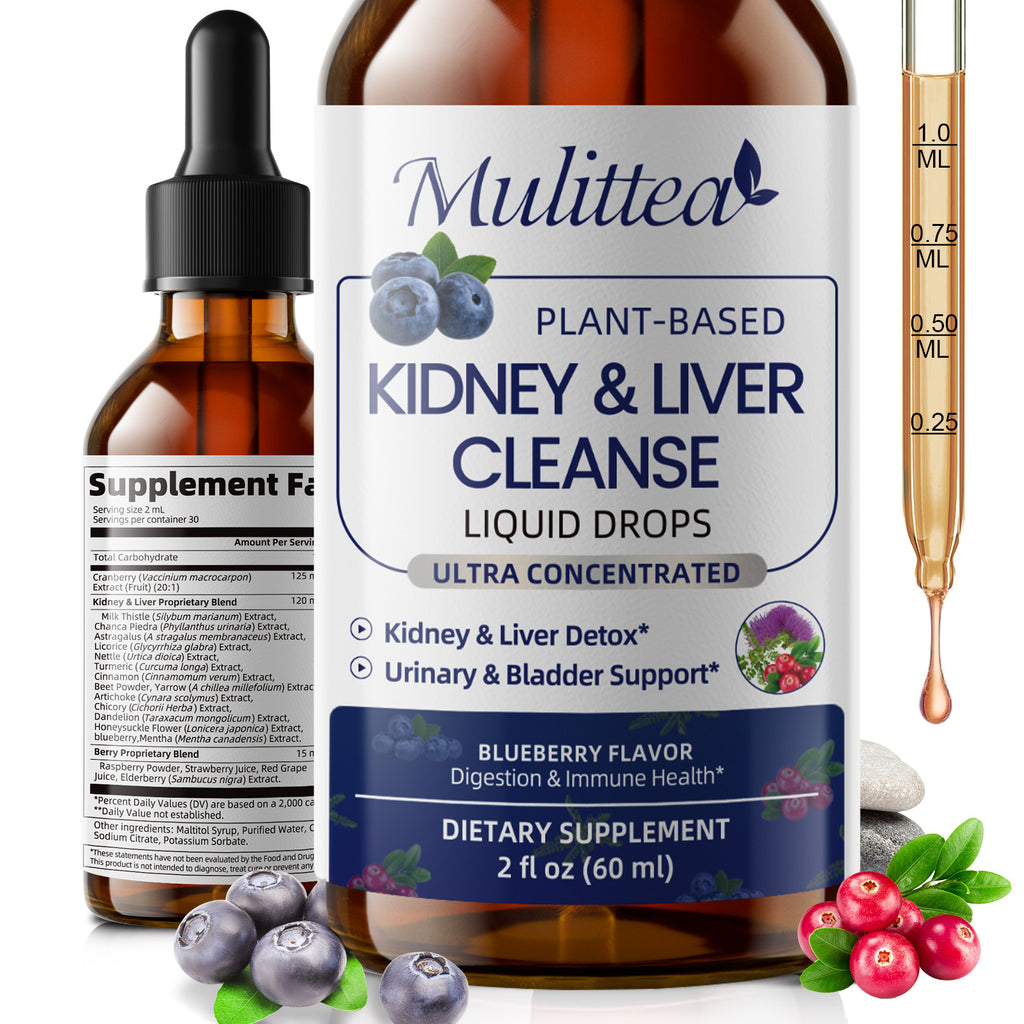 Mulittea 27-in-1 Kidney & Liver Cleanse Drops | 2 fl oz (60ml)