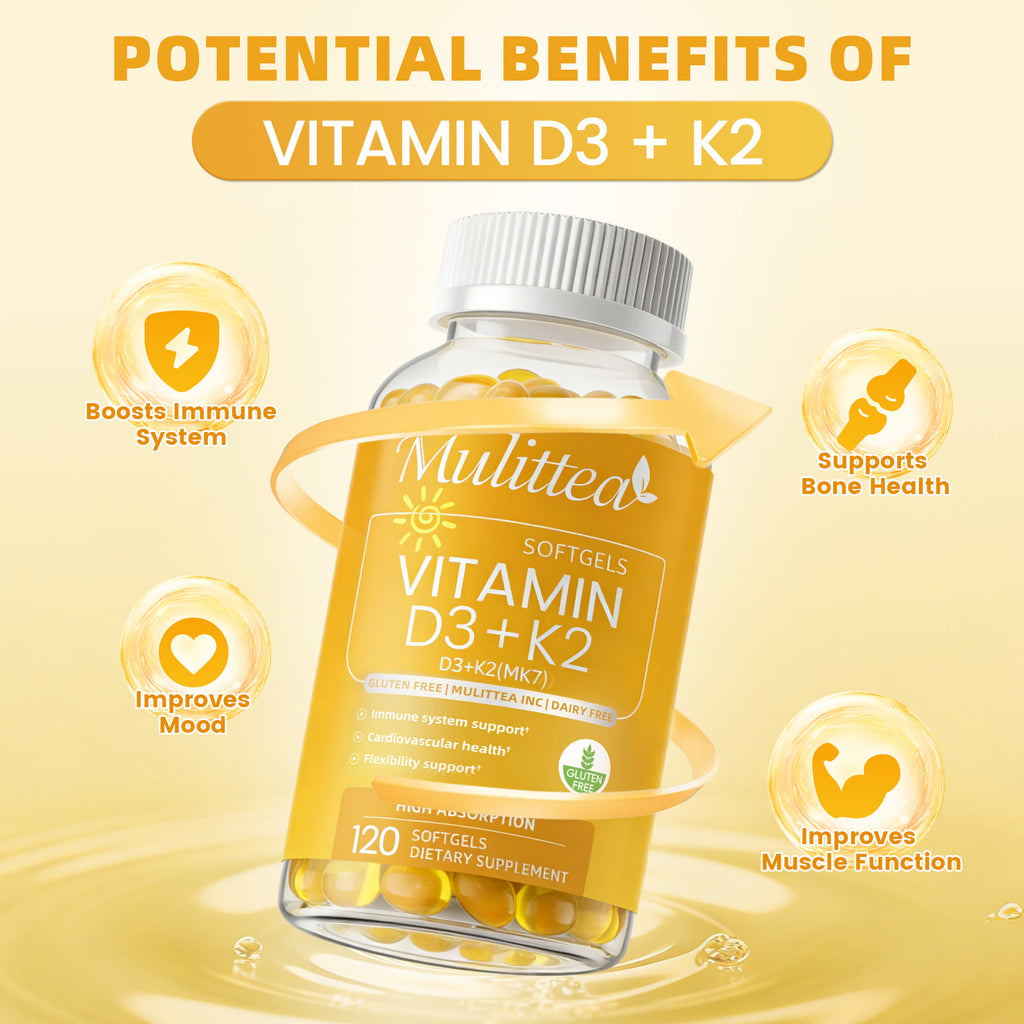Vitamin D3 + K2 MK7 Softgels | 120 Count