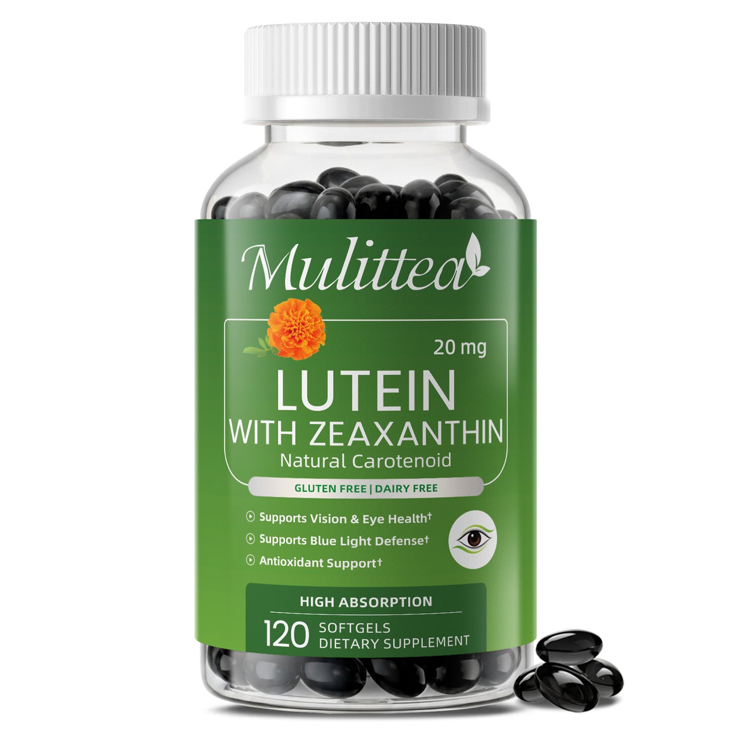 Mulittea® Lutein with Zeaxanthin 20mg Softgels - 120ct
