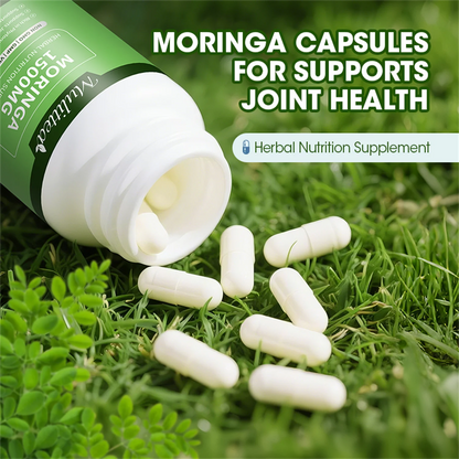Moringa Oleifera 180 Capsules - 1500mg Pure Moringa Powder Organic - Non GMO, Gluten Free - Superfood Antioxidant Supplement - Energy, Metabolism and Immune Support, 3 Month Supply