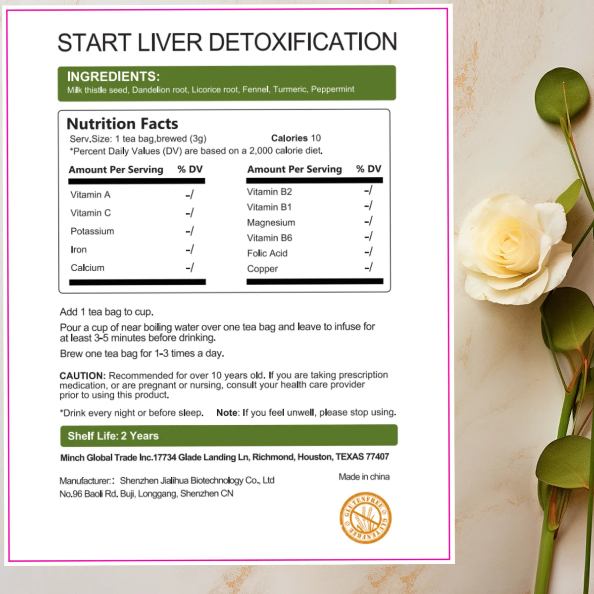 Mulittea Liver Detox Tea with Dandelion Root, Milk Thistle & Turmeric for Colon Liver Cleanse, Promote Metabolism, Support Gut Health, 42 Days Supply