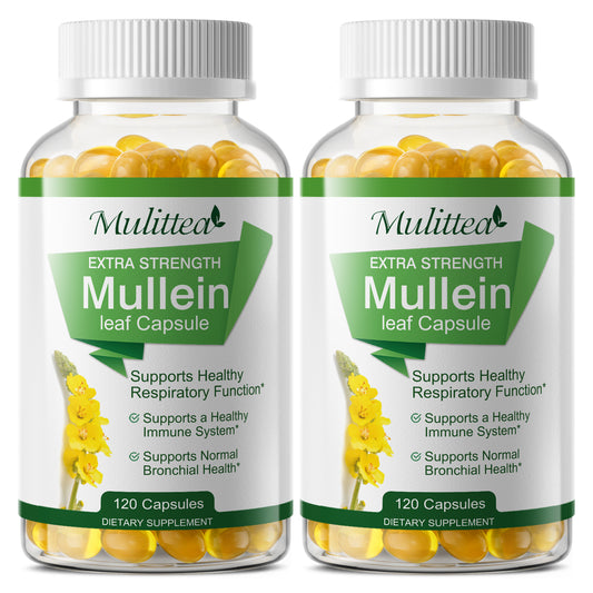 Natural Mullein Leaf Capsules (120 Count) | Vegan, Non-GMO | Lung Cleanse & Respiratory Support