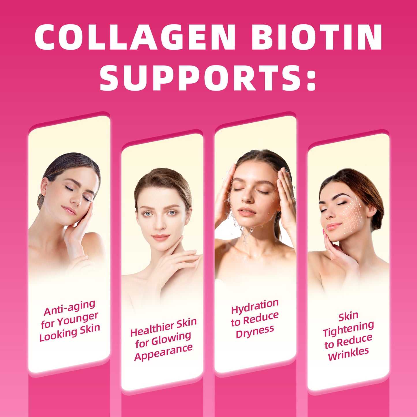 Mulittea® Biotin Collagen Gummies - Hydrolyzed Collagen, Biotin & Vitamin C Complex for Hair, Skin, and Nails (60 Gummies)