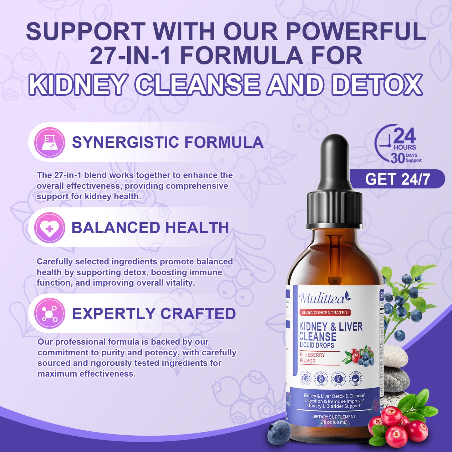 Mulittea® 27-in-1 Kidney & Liver Cleanse Drops | Detox & Urinary Support