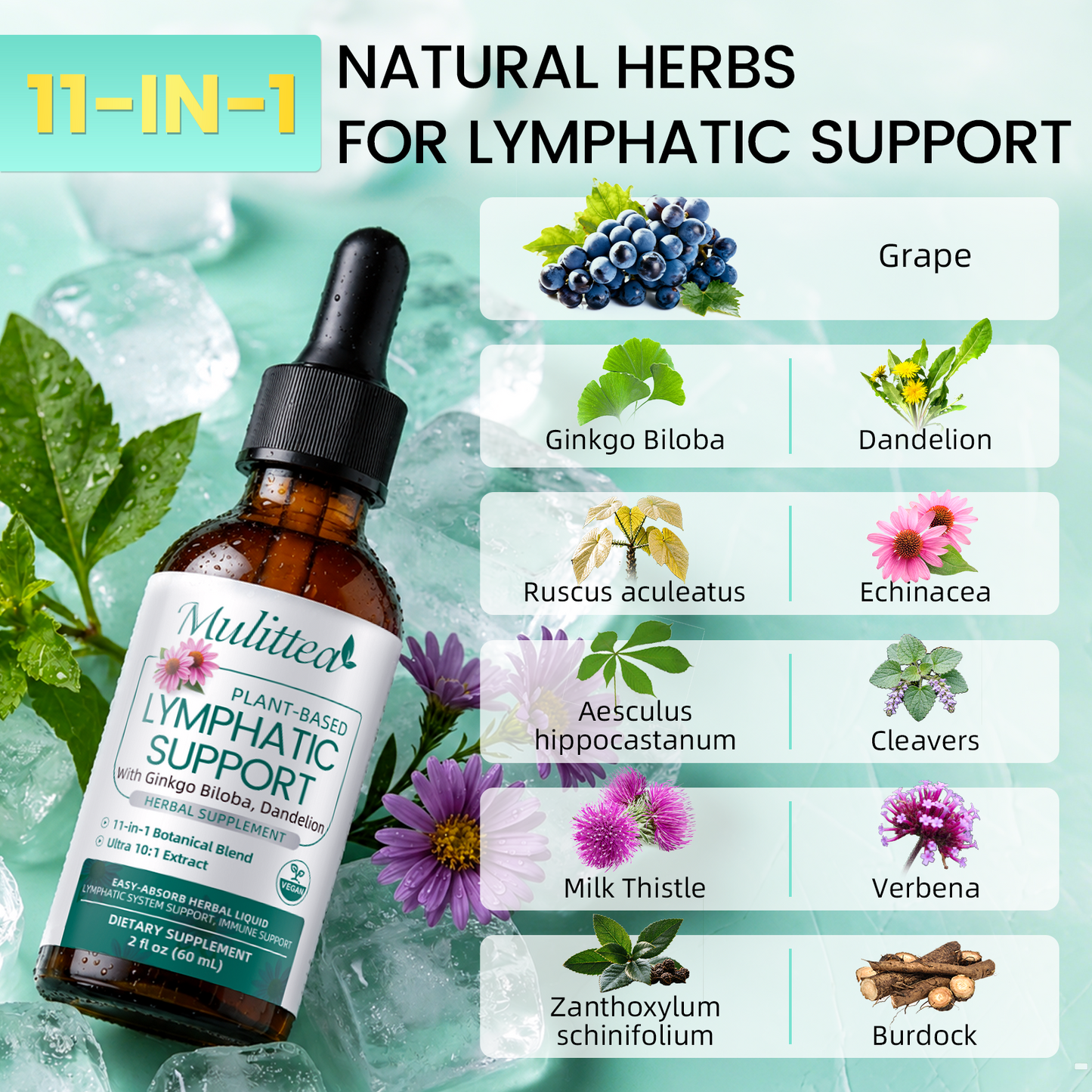 11-in-1 Lymphatic Support Drops | 2 fl oz (60ml)