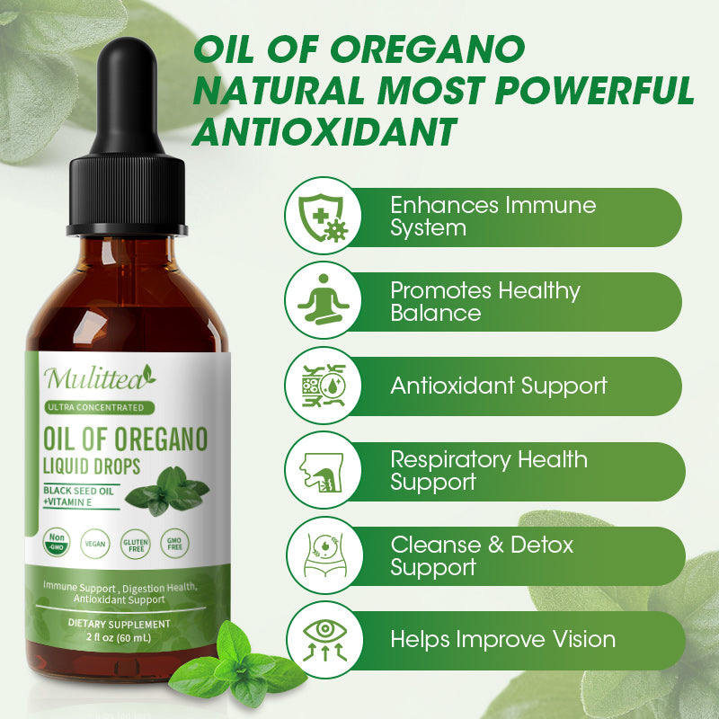Oregano Oil Drops | Oil of Oregano Liquid Drop | Herbal Blend for Immune Support | Digestive Health | 60ML 2 Fl Oz