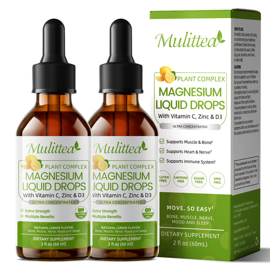 Mulittea Magnesium Glycinate Liquid Drops (2-Pack)