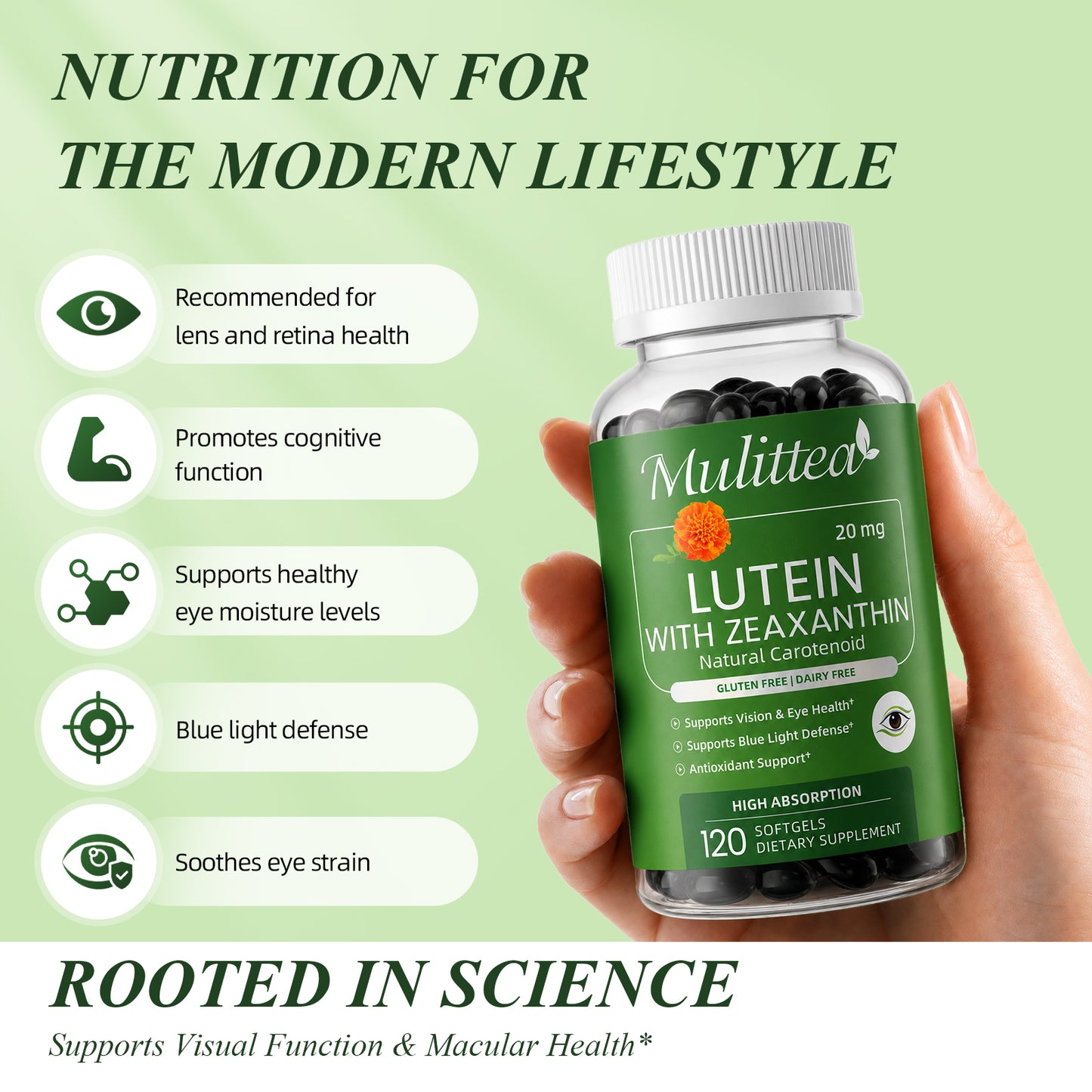 Mulittea® Lutein with Zeaxanthin 20mg Softgels - 120ct
