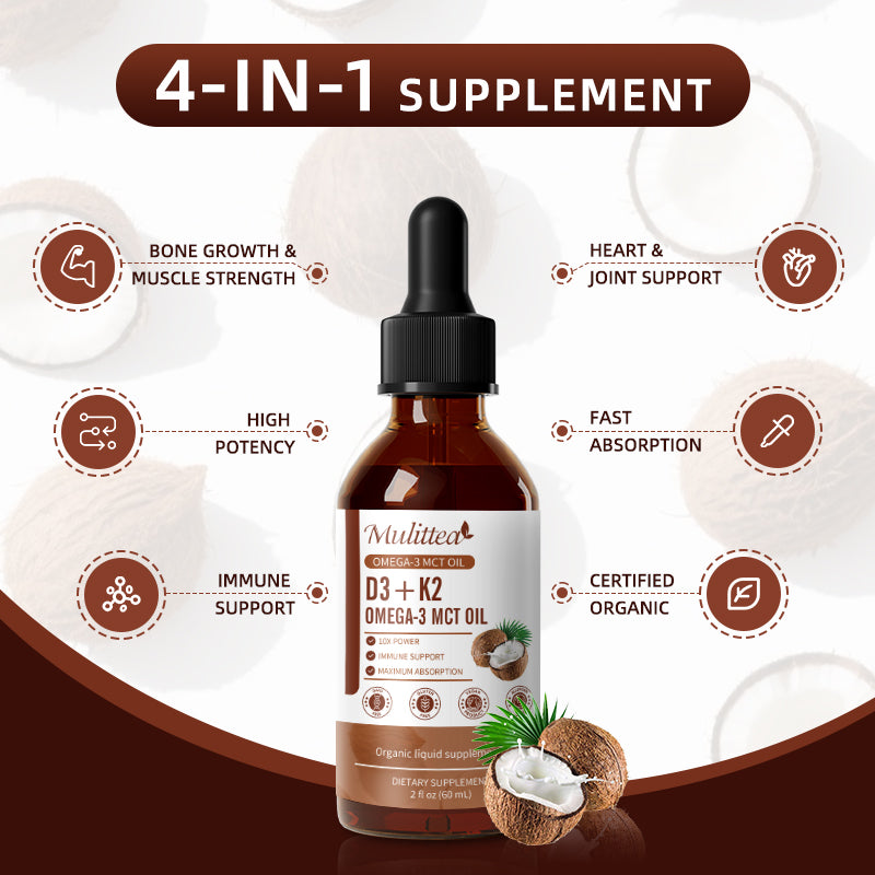 5000 IU Vitamin D3 + K2 & Omega-3 Drops | 2 fl oz (60ml)