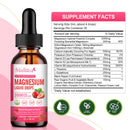 (2 Pack) Magnesium Supplement, 1000mg with High Potency Magnesium 500 Glycinate & 500mg Citrate, Sugar Free, Strawberry Liquid Drops Promotes Nerv,Relaxation,Muscle Sleep Support.