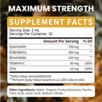 700mg Quercetin & Elderberry Drops | 2 fl oz (60ml)