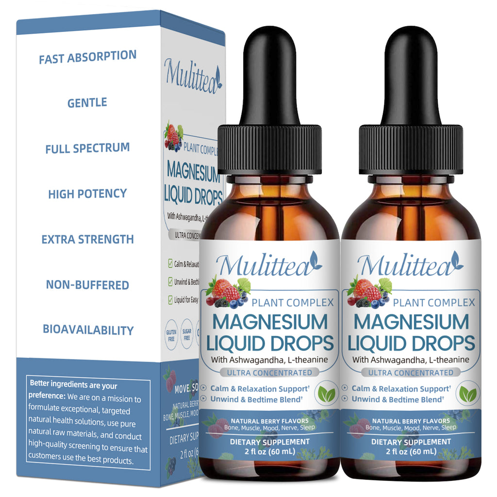 Magnesium Glycinate & Ashwagandha Drops | 2 x 2 fl oz (120ml)