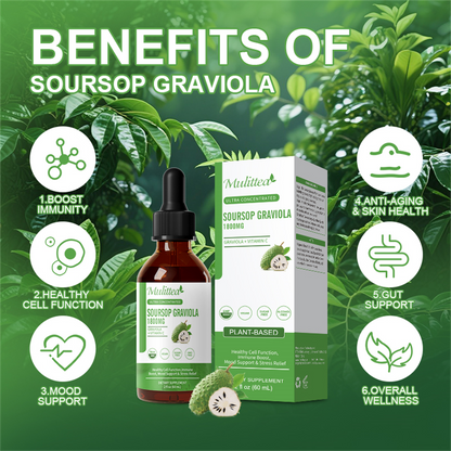 Ultra Concentrated Soursop  Extract 1800mg – Immune & Antioxidant Support – 30 Servings