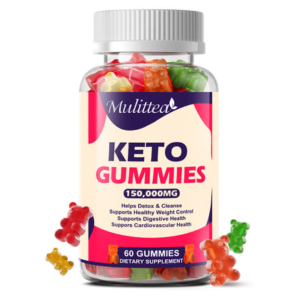Mulittea Keto ACV Gummies (60 Count) | 150,000mg Strength | Weight Management & Detox Support