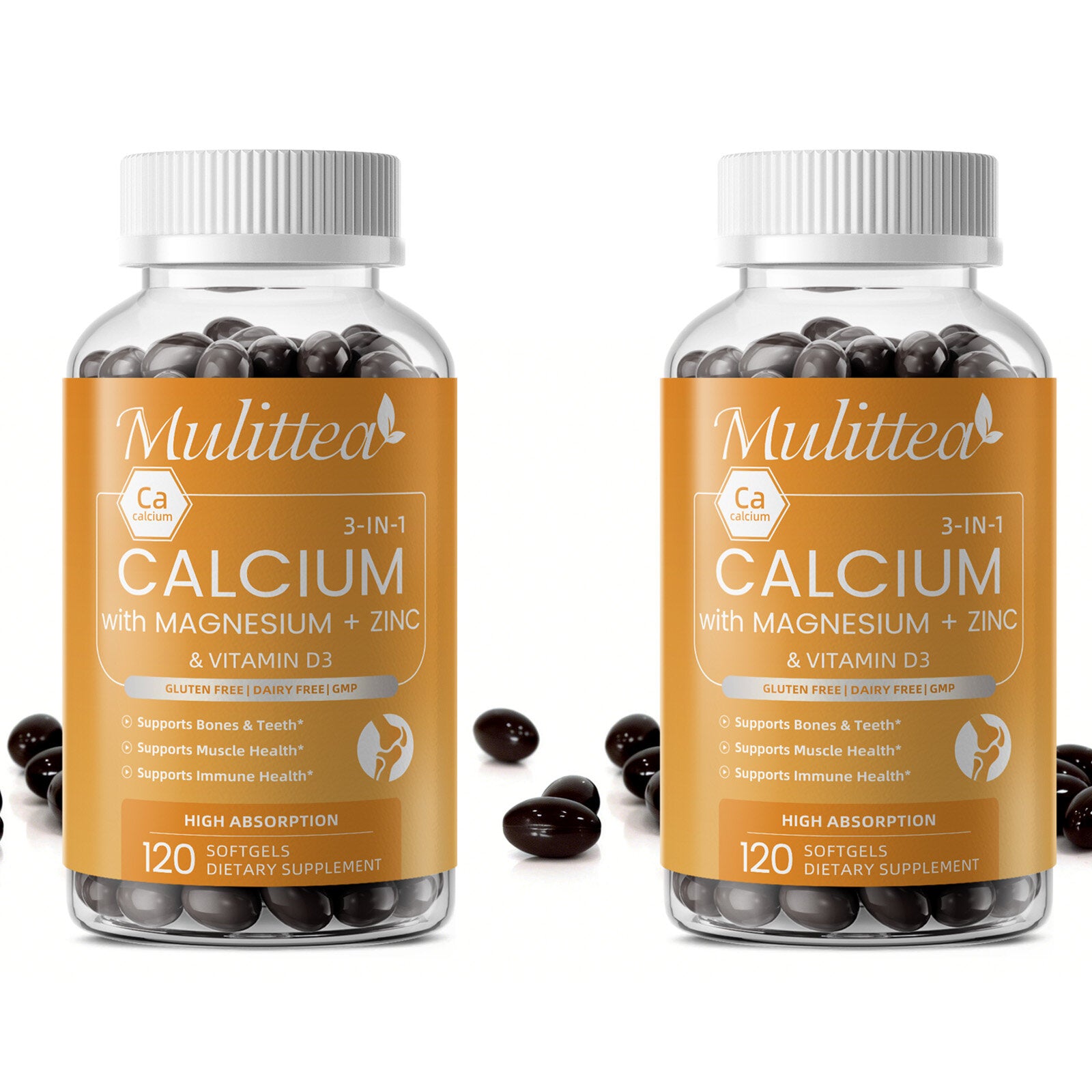 Calcium Magnesium Zinc & D3 Complex | 120 Softgels