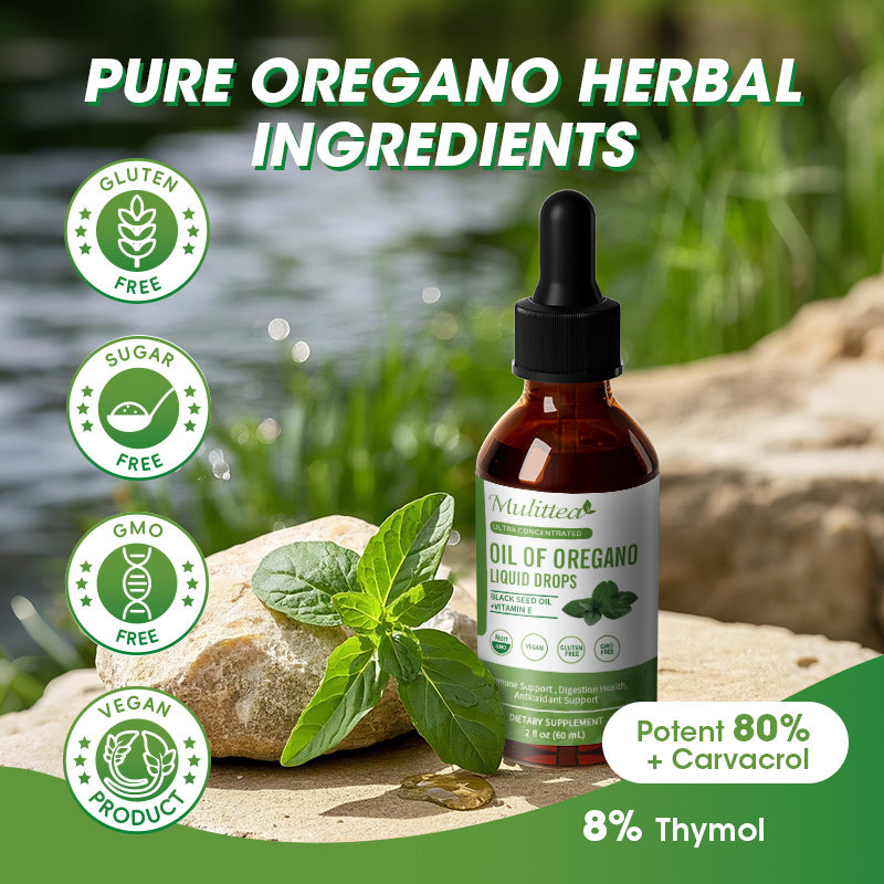 Oregano Oil Drops | Oil of Oregano Liquid Drop | Herbal Blend for Immune Support | Digestive Health | 60ML 2 Fl Oz